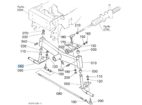 K1310-15170 Kubota Kingpin RH - Right-Hand Front Axle Kingpin for G Series