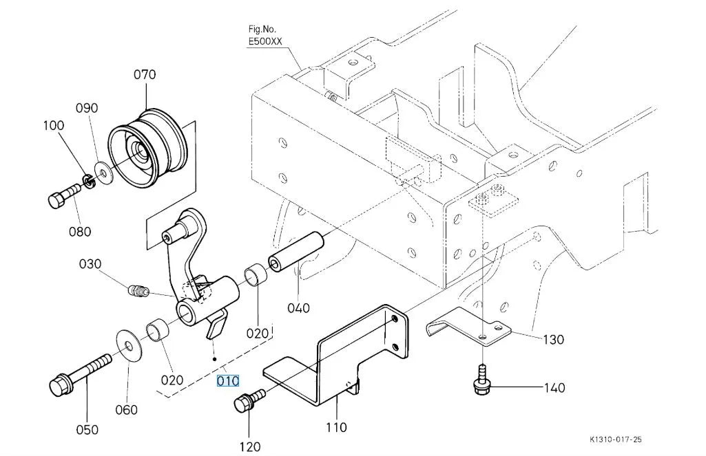 K1310-95050 Kubota Arm Tension Kit - PTO Tension Pulley Kit for G Series