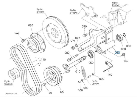 K2053-15915 Kubota Bracket FPTO - Front PTO Mounting Bracket for G23-LD