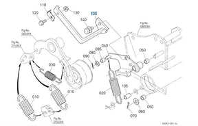 K2053-15962 Kubota Arm Release - PTO Brake Release Arm for G23-LD