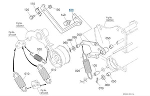 K2053-15962 Kubota Arm Release - PTO Brake Release Arm for G23-LD