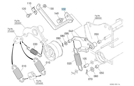 K2053-15962 Kubota Arm Release - PTO Brake Release Arm for G23-LD