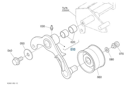 K2053-91602 Kubota Arm Tension PTO Assy - PTO Tension Arm Assembly for G23-LD