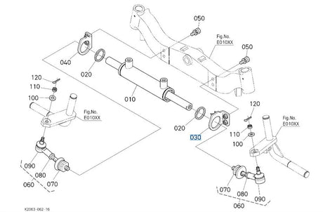 K2063-16624 Kubota HOLDER,CYLINDER LH for G23-LD Steering Linkage