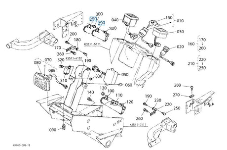 K3511-55620 Kubota Switch - OEM Electrical Component for Mower Control Panels