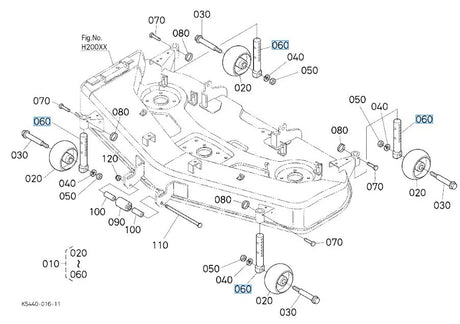 K5221-72680 Kubota Pin - OEM Gauge Wheel Pin for Mower Decks