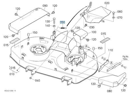 K5243-71210 Kubota Spring - OEM Jump Spring for Mower Deck Tension Systems