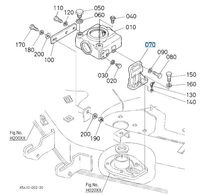 K5410-72010 Stay (Case LH) for Kubota Mowers - Genuine Bevel Gear Support