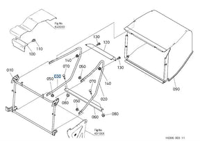 K6304-63520 Kubota Right-Hand Bag Frame for GCK370GREC2