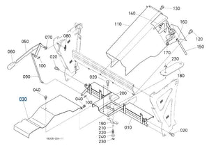 K6305-63874 Kubota Duct Plate for GR2100, GR2120 & GCK450GREC2 Ejection System