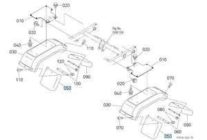 K7561‑55280 Kubota Mudguard / Fender Guard - OEM Body Guard