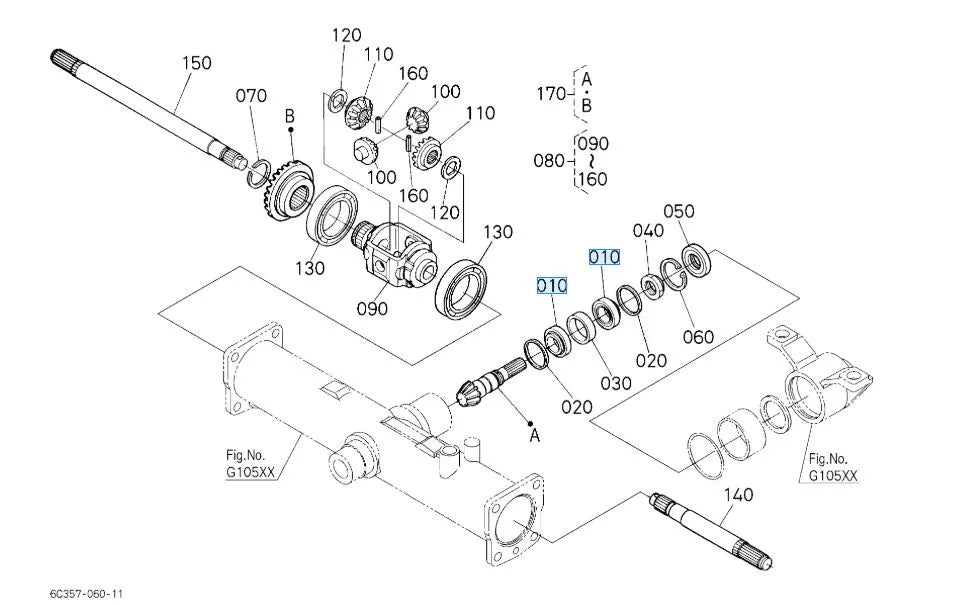 K7571‑15720 Kubota Tapered Roller Bearing - OEM Differential Bearing
