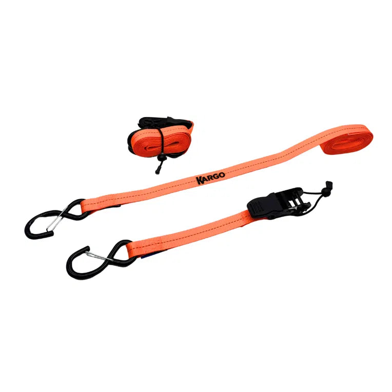 Kargo 8 Piece Tie-Down Kit - 2 Light Duty Straps & 6 Bungee Cords in Storage Bag
