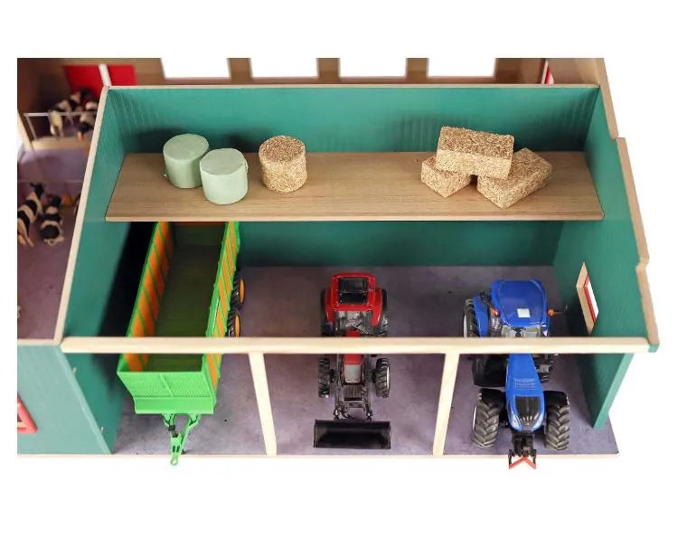 Kids Globe 1:32 Stable with Storage & Pasture - Wooden Playpen with Removable Roof Panels (V05/0310)