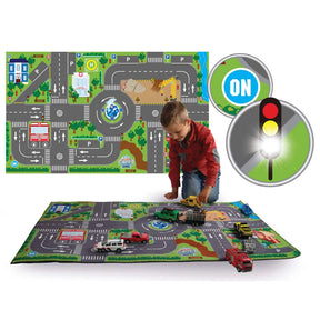 Kids Globe Traffic Mat with LED Traffic Lights