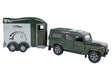 Kids Globe Land Rover with Cheval Liberté Horse Trailer - 1:24 Scale Green Toy Set for Kids 3+