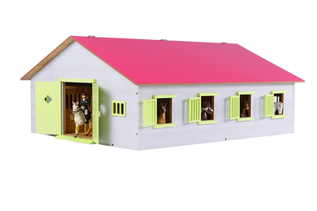 Kids Globe Large Pink Horse Stable with 7 Horse Stalls