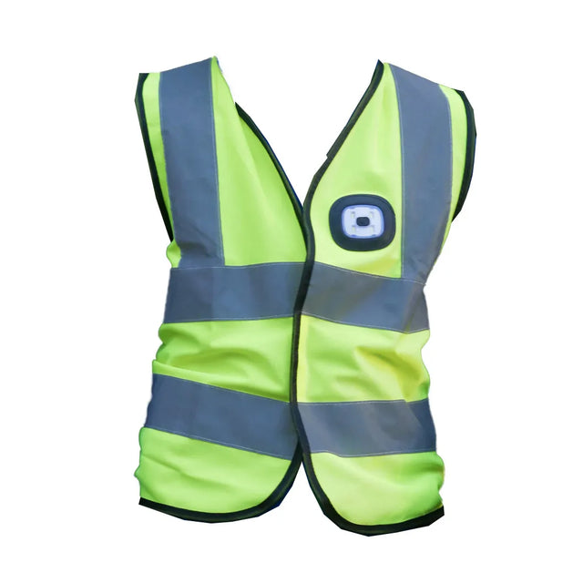 Hi Vis Kids Vest & LED Light - Fluro Yellow