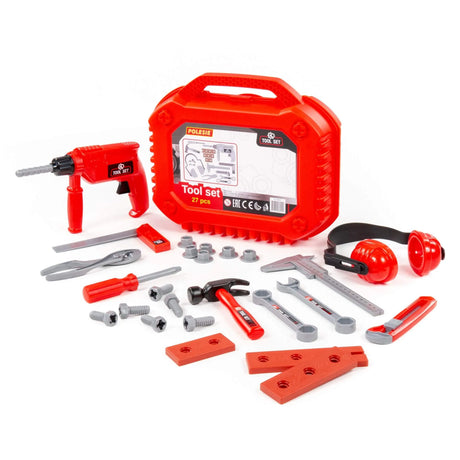 Kids Red Toolset 27 Piece Set