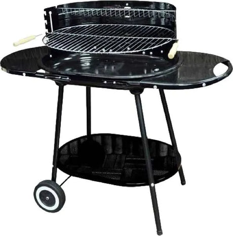 Kingfisher BBQ5 Oval Steel Trolley BBQ - Black