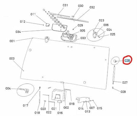 Kubota 00635-01140 Gas Strut Support - Windscreen Mount for RTV Series