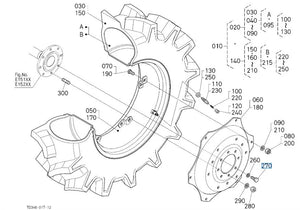 Kubota 01073-51640 Bolt - OEM Rear Wheel & Axle Fastener for Tractors and Loaders