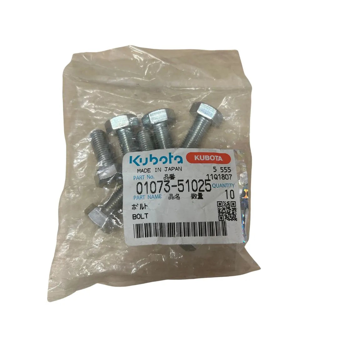Kubota 0107351025 Bolt for Models, BX2200D, BX2200E, FL1021, FL1021C, FL1271, LA211, RCK48, RCK54, RCK60, RCK72, ZD28