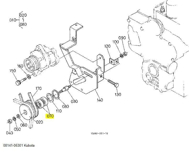 Kubota 08141‑06301 Ball Bearing - OEM Tension Pulley & Dynamo Replacement