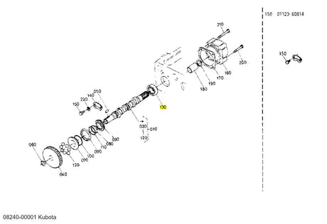 Kubota 08240‑00001 Ball Bearing - OEM Fuel Camshaft & Idler Shaft Replacement
