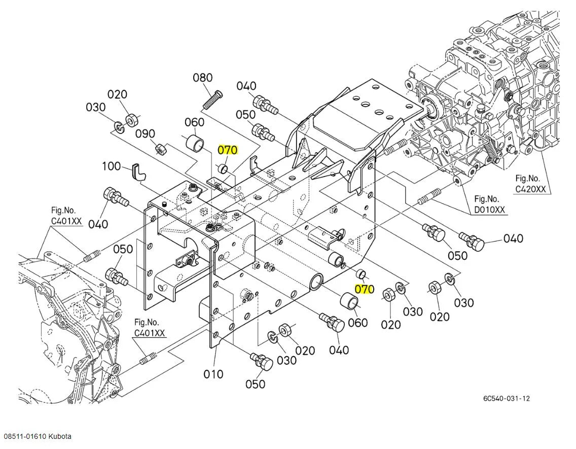 Kubota 08511-01610 Bushing - OEM Speed Control, Steering & Gear Shift Replacement