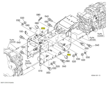 Kubota 08511-01610 Bushing - OEM Speed Control, Steering & Gear Shift Replacement