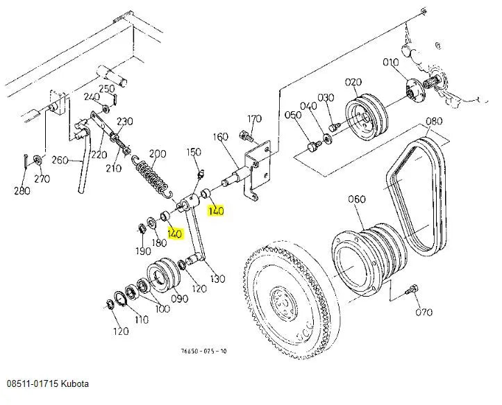 Kubota 08511‑01715 Engine & Steering Pulley Bushing - OEM Replacement