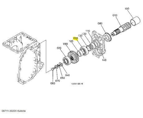 Kubota 08711-30205 Tapered Roller Bearing - OEM Replacement for Front & Rear Differentials
