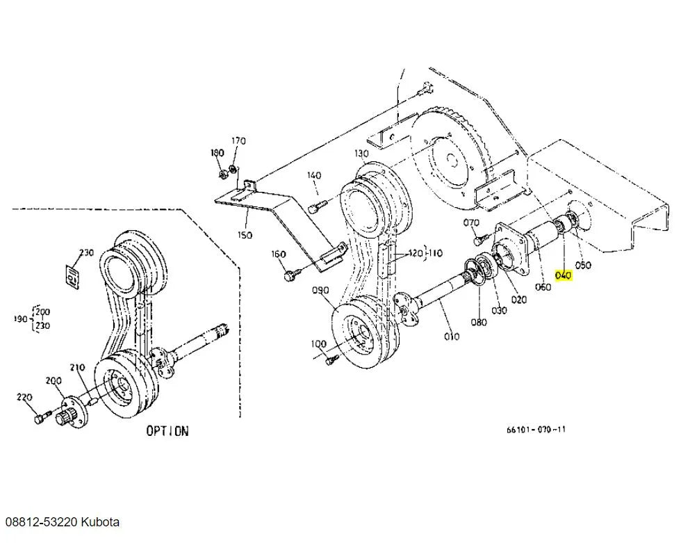 Kubota 08812‑53220 Needle Bearing - PTO Shaft Replacement