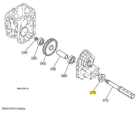 Kubota 09500‑00014 Oil Seal - OEM Rear Axle Seal for B‑Series Compact Tractors