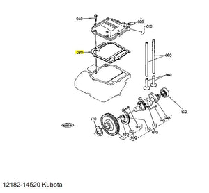Kubota 12182-14520 Gasket Head Cover - Genuine OEM Replacement Part