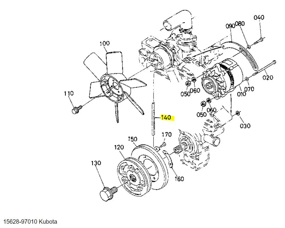 Kubota 15628-97010 V-Belt – Genuine OEM Replacement for Engine and Drive Systems