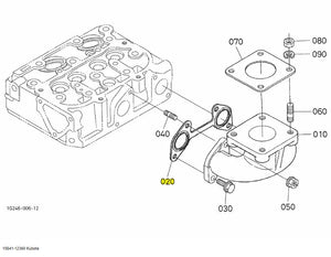 Kubota 15841‑12360 Exhaust Manifold Gasket | OEM Sealing for Generator & Engine Systems