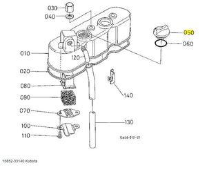 Kubota 15852-33140 Oil Filler Plug M1 - Genuine OEM Replacement for Tractors & Excavators