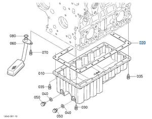 Kubota 16252-01630 Oil Pan Gasket | Genuine OEM Engine Seal