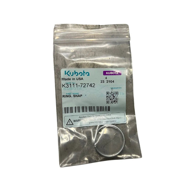 Kubota Ring (Snap) 3111-72742 For Models, G231, G261, RCK48, RCK54, RCK60, ZD1211R, ZD326