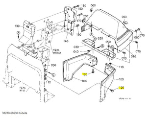 Kubota 33780-56530 Screw | Hood, Outer Roof, and Air Recirculation Applications