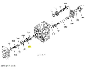 Kubota 38430-21590 Ball Bearing | Genuine OEM PTO Shaft & Differential Bearing