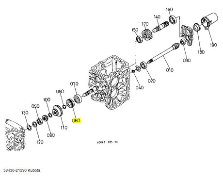 Kubota 38430-21590 Ball Bearing | Genuine OEM PTO Shaft & Differential Bearing