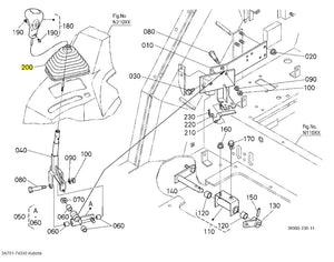 Kubota 3A751-74330 Gear Shift Lever Boot | Genuine OEM Rubber Dust Cover