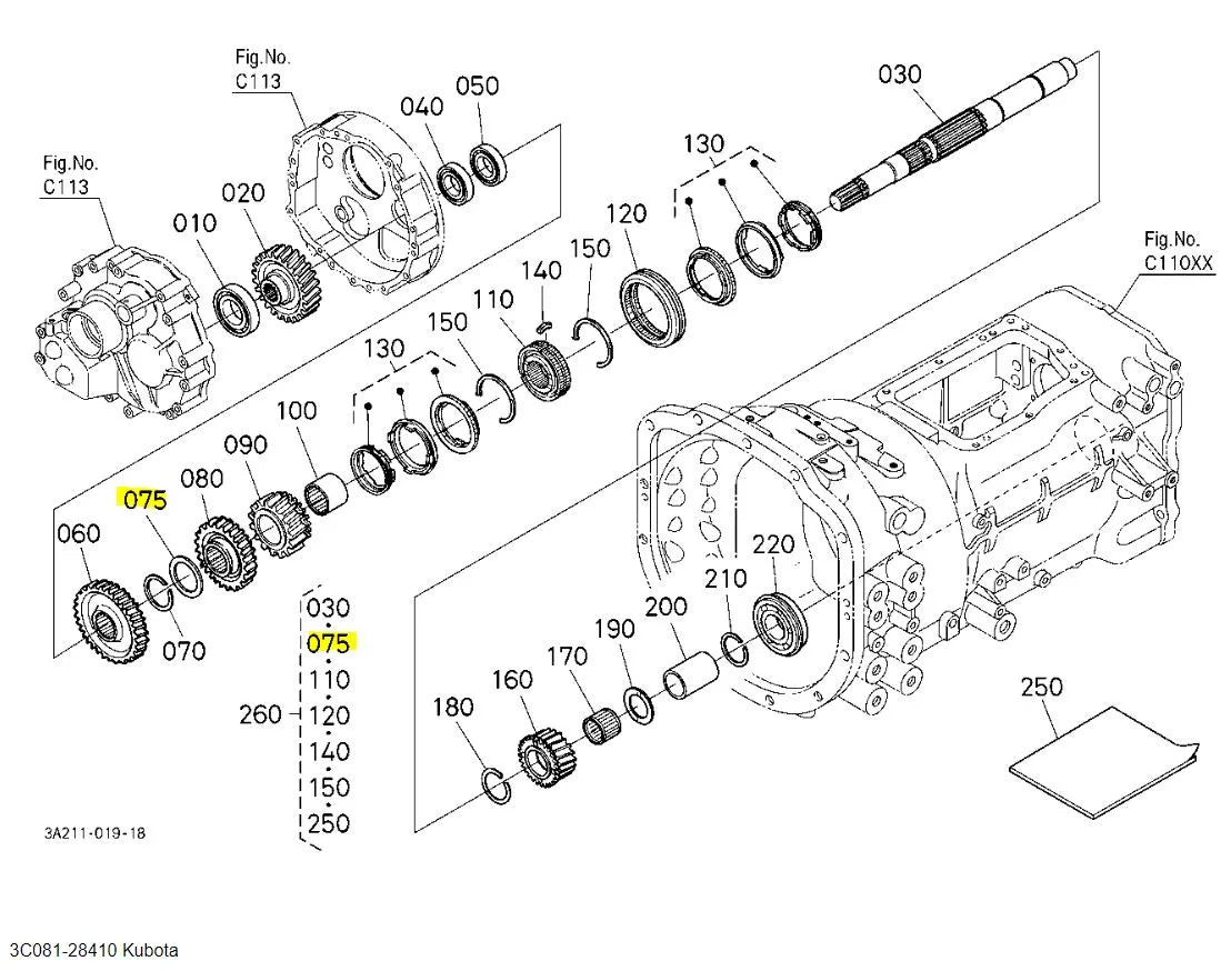 Kubota 3C081-28410 Collar– OEM Replacement for M-Series Tractors