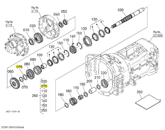 Kubota 3C081-28410 Collar– OEM Replacement for M-Series Tractors