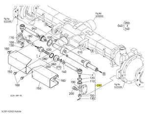 Kubota 3C091-62920 Tie Rod/Steering Cylinder – Genuine OEM for M-Series Tractors