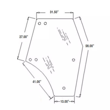 Kubota 3C581-70774 Left Door Glass | Genuine OEM Cab Door Replacement