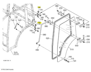 Kubota 3F760-53460 Door Bush - OEM Replacement for Tractor Cab Doors